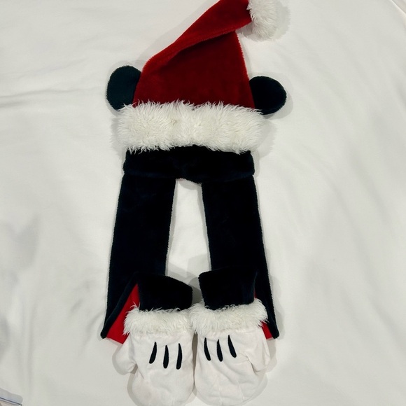 Disney Parks Mickey Mouse Holiday Hat and Mittens, Gloves Attached Adult - Picture 2 of 5